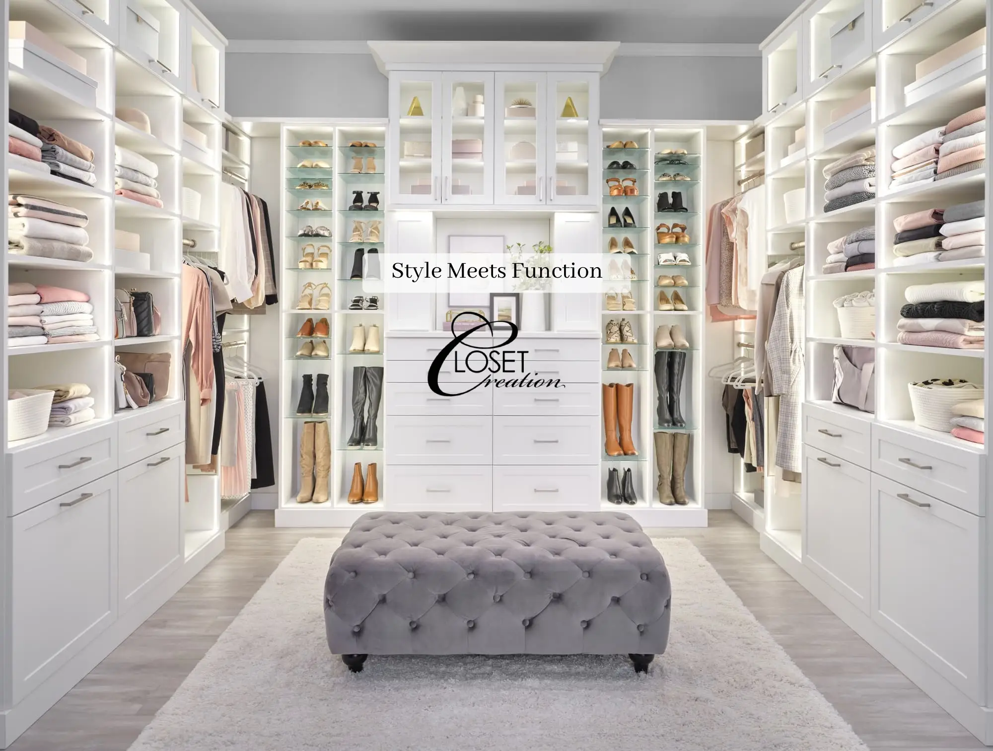 a modern style open alcove closet